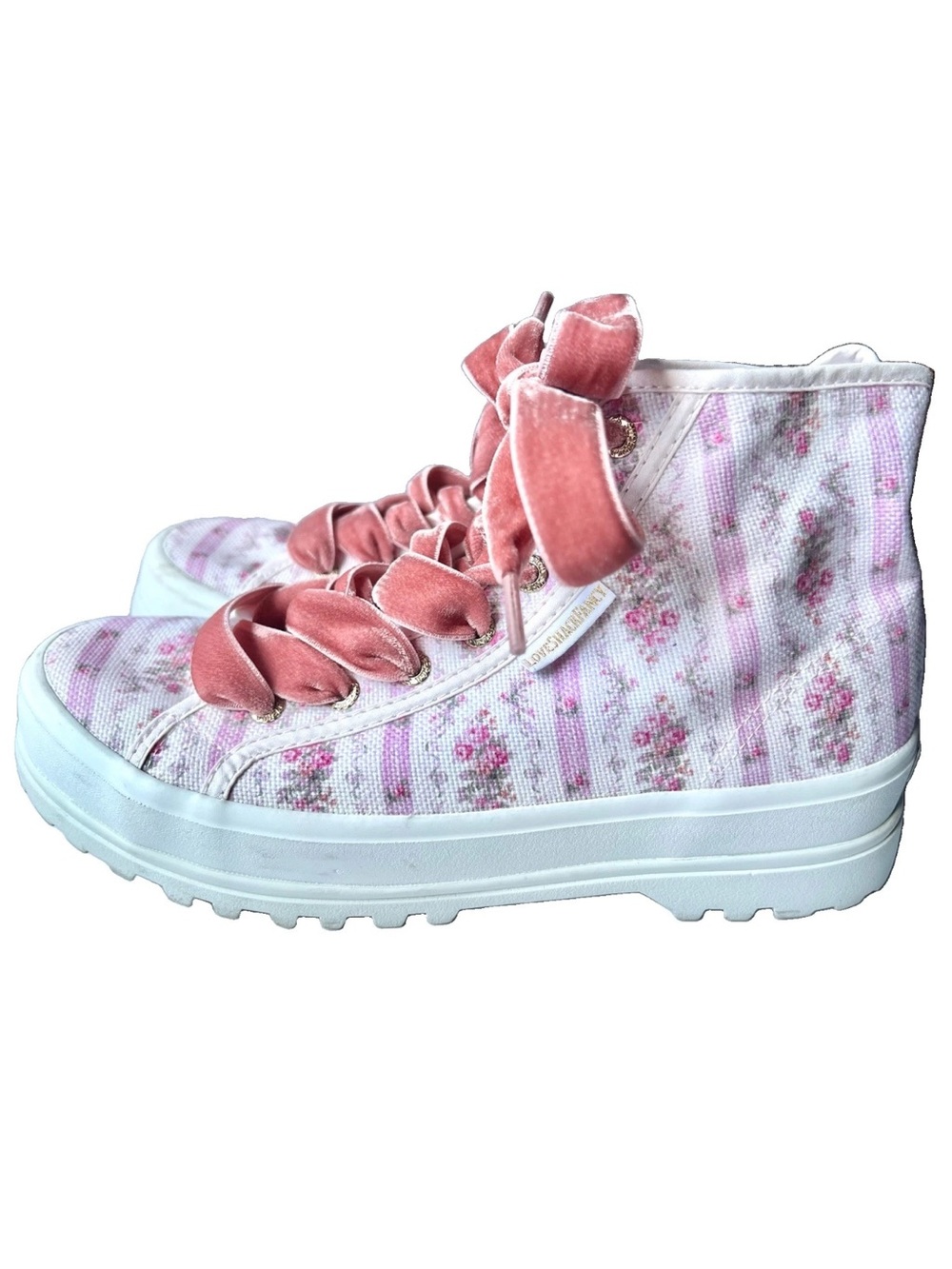 Superga x LoveShackFancy Alpina Pink Floral High Top Sneakers EU 38 US 7.5